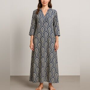 Roller Rabbit Maxi Kaftan Dress Floral Paisley